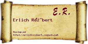 Erlich Róbert névjegykártya