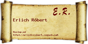 Erlich Róbert névjegykártya